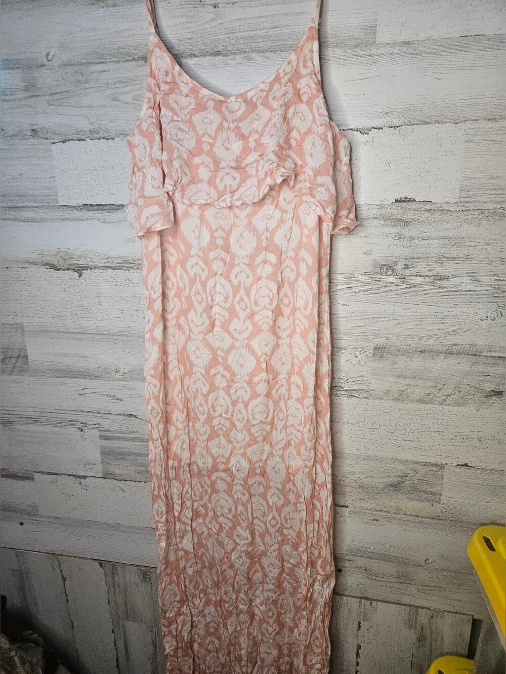 O'Neill Flowy Long Dress Speghetti Strap Peach Pink Womens Medium